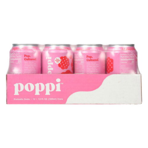 Poppi Raspberry Rose Prebiotic Soda