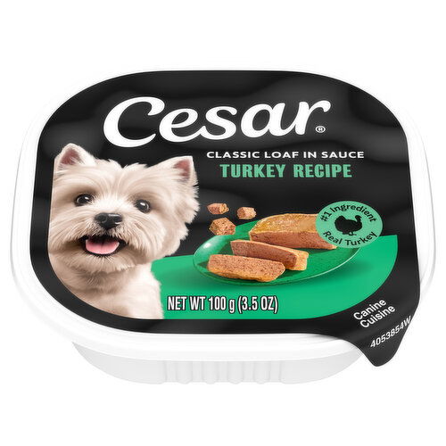 Cesar Canine Cuisine, Turkey Recipe, Classic Loaf in Sauce