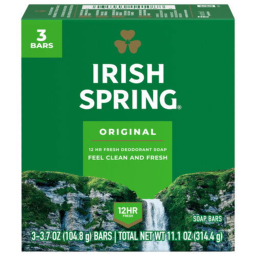 Irish Spring Deodorant Bar Soap for Men