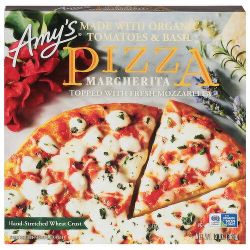 Amy's Pizza, Hand-Stretched Wheat Crust, Margherita