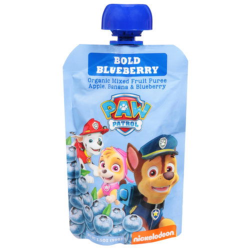 Paw Patrol Mixed Fruit Puree, Organic, Bold Blueberry