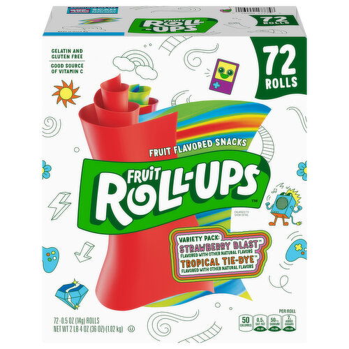 Betty Crocker Fruit Roll Ups Trop Tie Dye & Straw