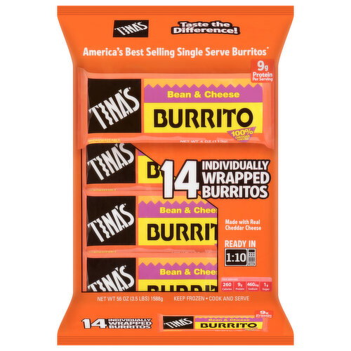 Tina's Burritos, Bean & Cheese, Value Pack Image 1 of 6