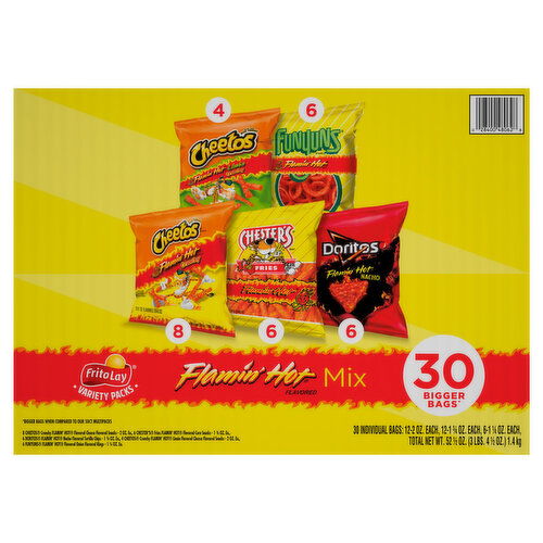 Frito Lay Snack Mix, Flamin' Hot Mix Flavored, Variety Packs