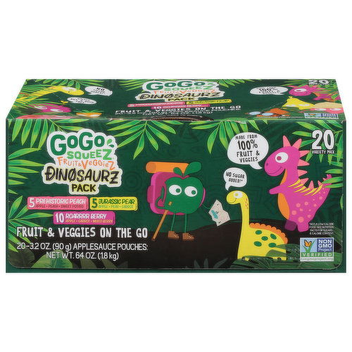 Materne Fruit & Veggies, On The Go, Dinosaurz Pack, 20 Variety Pack