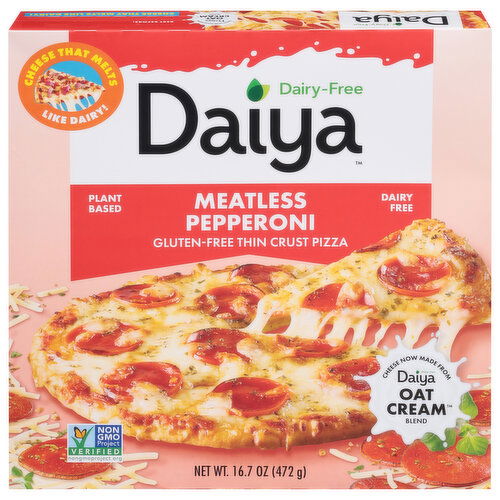 Daiya Pizza, Gluten-Free, Thin Crust, Meatless Pepperoni Style