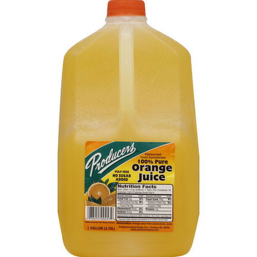 Producers Juice, 100% Pure, Pulp-Free Orange