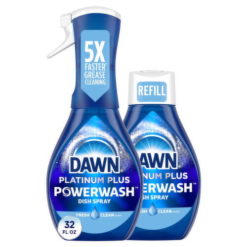 Dawn Powerwash Spray, Dish Soap, Fresh, 1 Starter Kit + 1 Refill