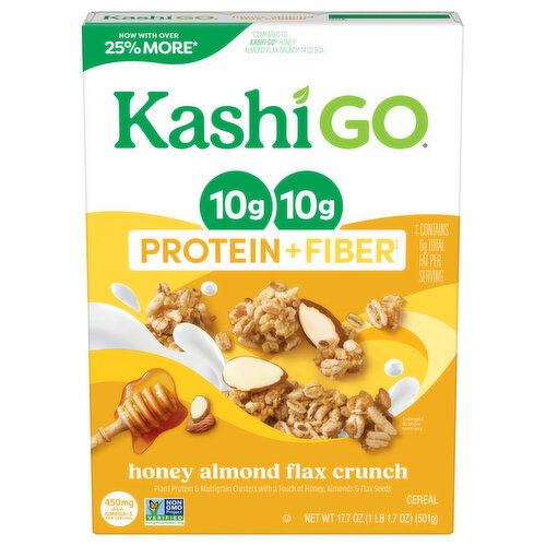 Kashi Go Protein + Fiber Honey Almond Flax Crunch Cereal Image 1 of 6