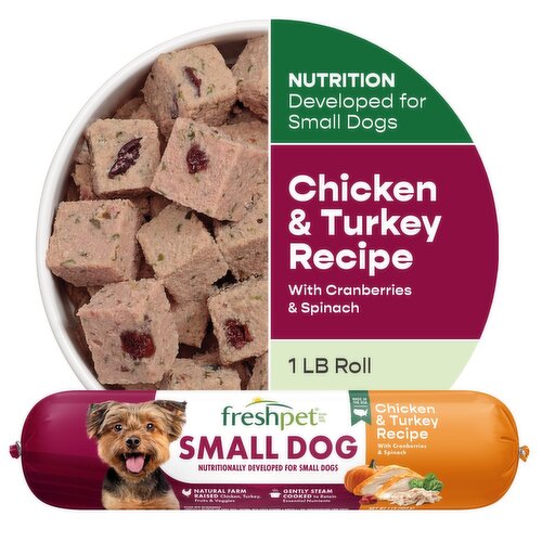 Freshpet Healthy & Natural Dog Food, Small Dog Fresh Chicken & Turkey Roll Image 1 of 8