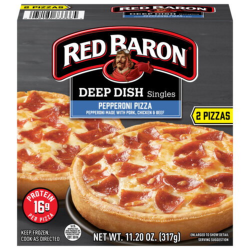 Red Baron Singles Deep Dish Pepperoni Pizza Image 1 of 6