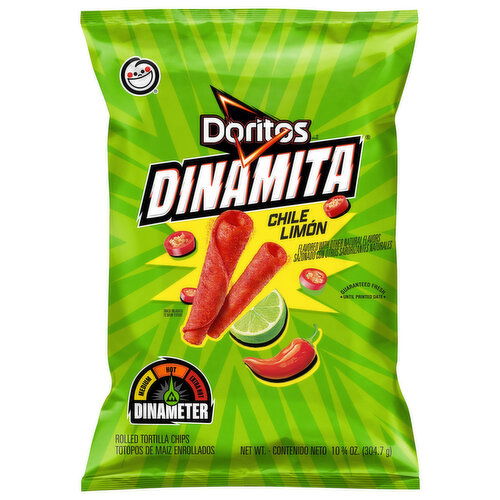 Doritos Tortilla Chips, Rolled, Chile Limon, Hot