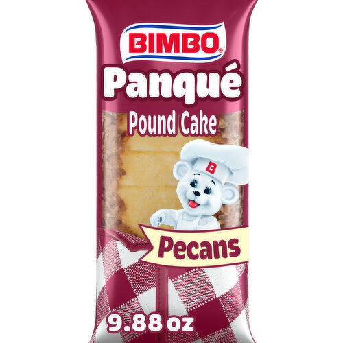 Bimbo Plain Pound Cake with Pecans, Individual, 9.88 oz