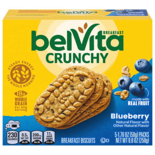 belVita Breakfast Biscuits, Crunchy, Blueberry