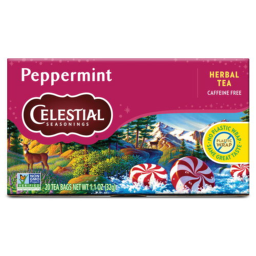 Celestial Seasonings Caffeine Free Tea Bags Peppermint Herbal Tea