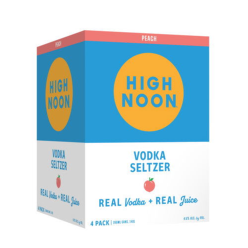 High Noon Peach Vodka Hard Seltzer Can 4 Pack