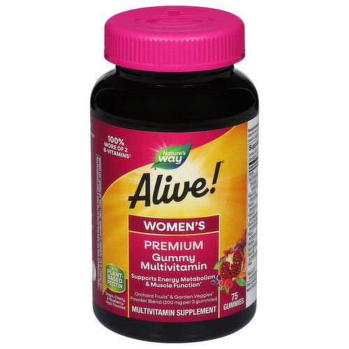 Nature's Way Multivitamin, Premium, Women's, Gummies, Grape, Cherry & Blueberry-Acai Flavored