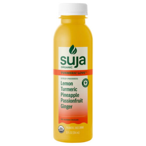 Suja Organic Lemon Turmeric Pineapple Passionfruit Ginger Probiotic Juice Drink