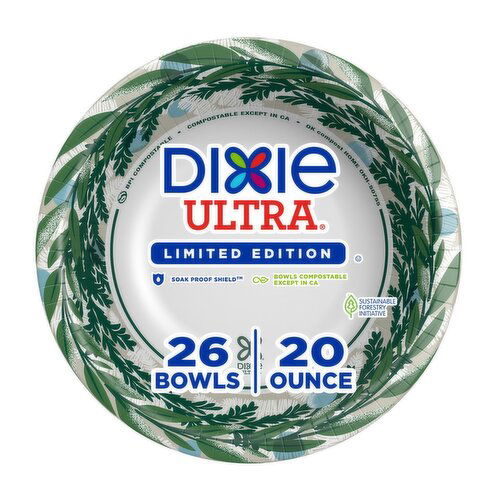 Dixie Ultra Paper Bowls, 20 oz, Multi-Color, 26 Count