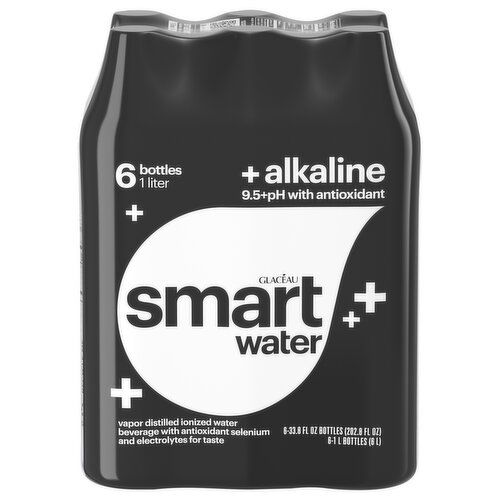 smartwater Glaceau Smartwater Alkaline Bottles, 33.8 fl oz, 6 Ct