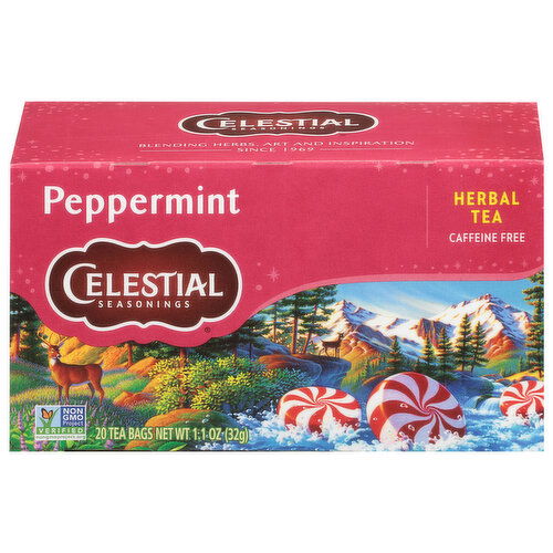 Celestial Seasonings Caffeine Free Tea Bags Peppermint Herbal Tea