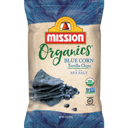 Mission Tortilla Chips, Blue Corn, with Sea Salt