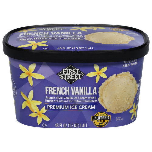 First Street Ice Cream, French Vanilla, Premium