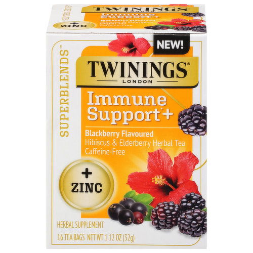 Twinings Immune Support, Blackberry Flavoured, Herbal Tea, Tea Bags