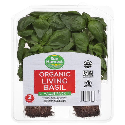 Sun Harvest Living Basil, Organic, Value Pack