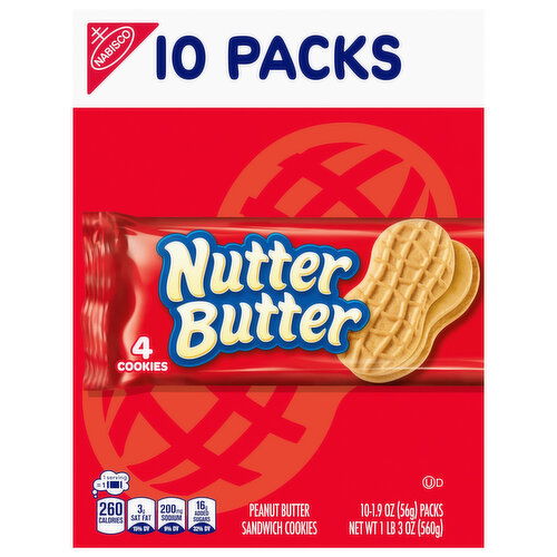 Nutter Butter Peanut Butter 10 Packs Sandwich Cookies