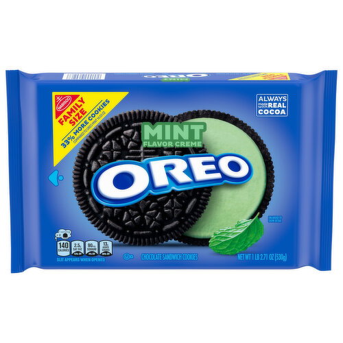 Oreo Chocolate Mint Flavor Creme Sandwich Cookies Family Size