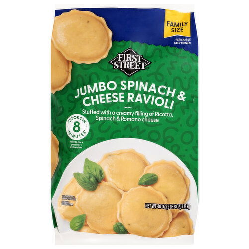 First Street Spinach & Cheese Jumbo Ravioli Family Size