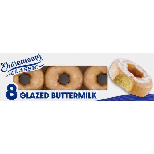 Entenmann's Glazed Buttermilk Glazed Donuts, 8 count, 16 oz