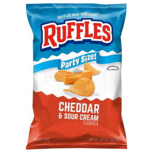 Ruffles Party Size Cheddar & Sour Cream Flavored Potato Chips