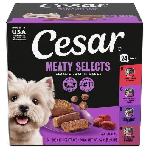 Cesar Classic Loaf in Sauce Meaty Selects Canine Cuisine