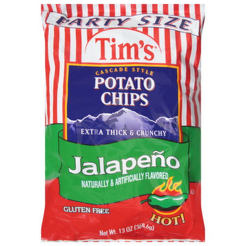 Tim's Potato Chips, Cascade Style, Jalapeno, Hot, Party Size