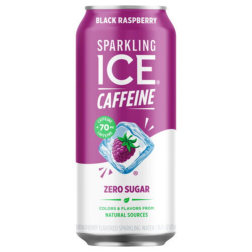 Sparkling Ice Caffeine Zero Sugar Black Raspberry Flavored Sparkling Water