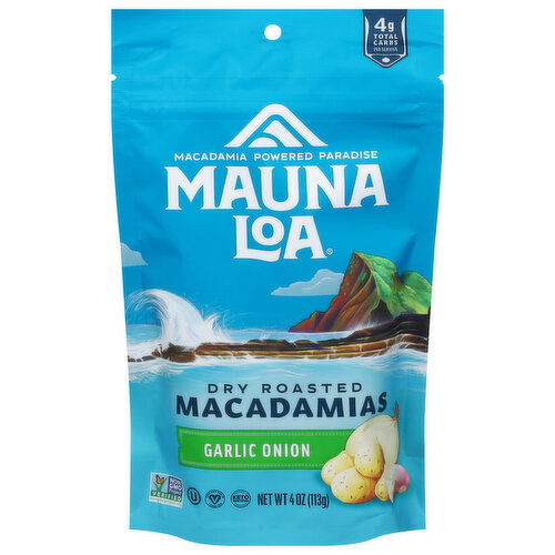 Mauna Loa Macadamias, Dry Roasted, Garlic Onion