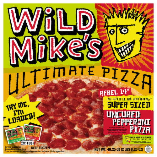 Wild Mike's Rebel 14 Inch Ultimate Uncured Pepperoni Super Sized Pizza