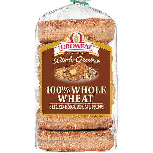 Oroweat Whole Wheat Pre-sliced English Muffins, 6 count, 13.75 oz