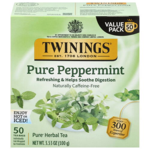 Twinings Caffeine-Free Pure Peppermint Herbal Tea Value Pack