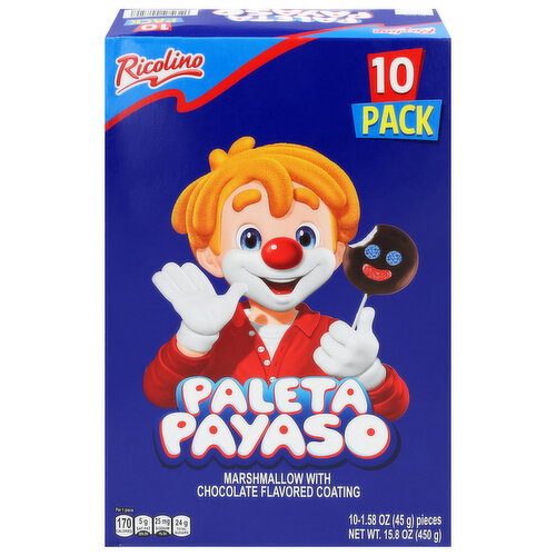 Ricolino Paleta Payaso Marshmallow with Chocolate Flavored Coating Image 1 of 6