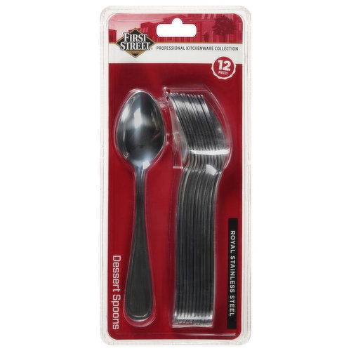 First Street Dessert Spoons, Stainless Steel