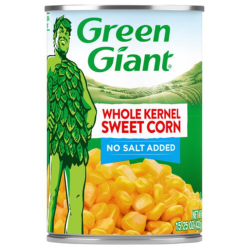 Green Giant Sweet Corn, No Salt Added, Whole Kernel