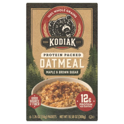 Kodiak Oatmeal, Protein Packed, Maple Brown Sugar