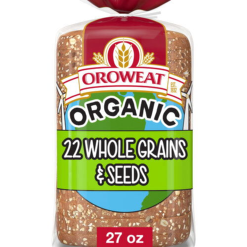 Oroweat Organic 22 Whole Grains & Seeds Bread, 27 oz