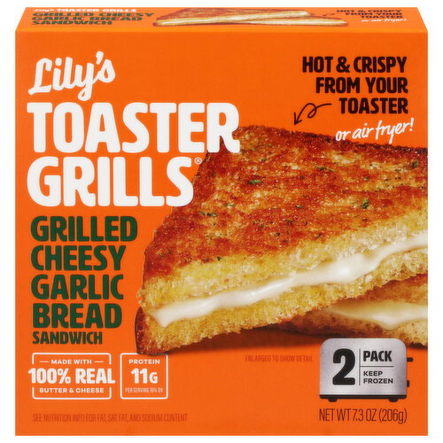 Lily's Toaster Grills Grilled Cheesy Garlic Bread Sandwich Image 1 of 6