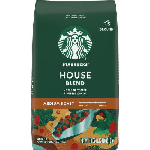 Starbucks Coffee, Ground, Medium Roast, House Blend