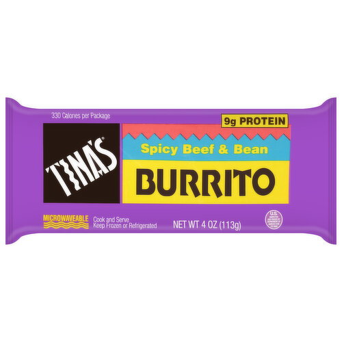 Tina's Spicy Beef & Bean Burrito Image 1 of 6