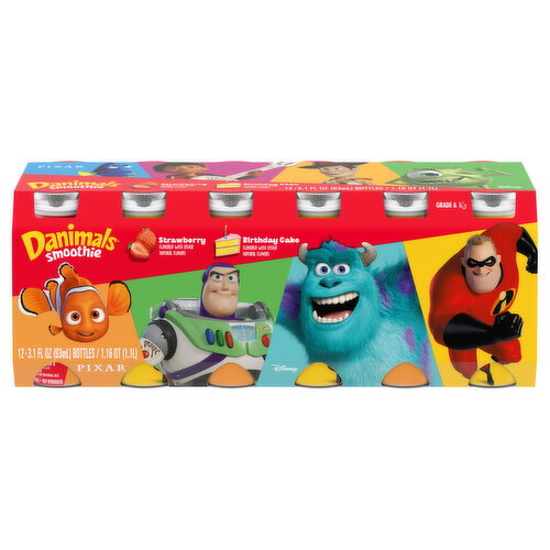 Danimals Strawberry & Birthday Cake Kids Low Fat Yogurt Smoothies